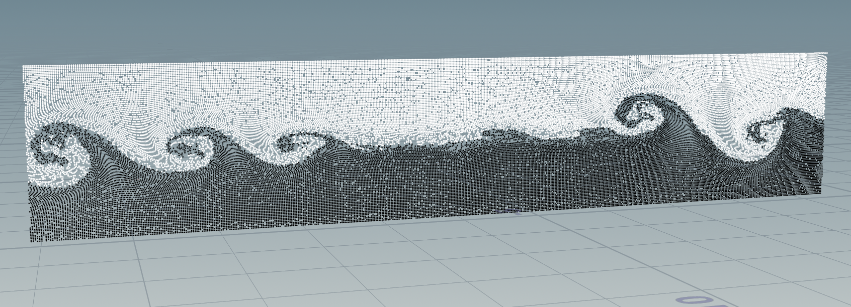 Two layers of fluids create KH instability