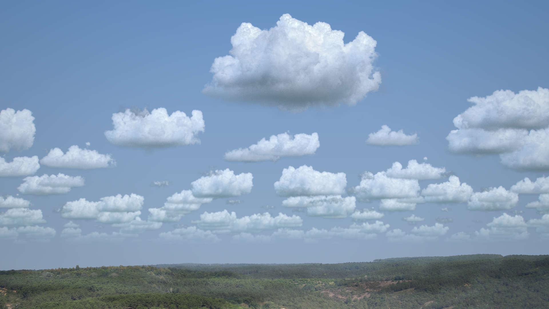 A partly cloudy day with medium cloud coverage