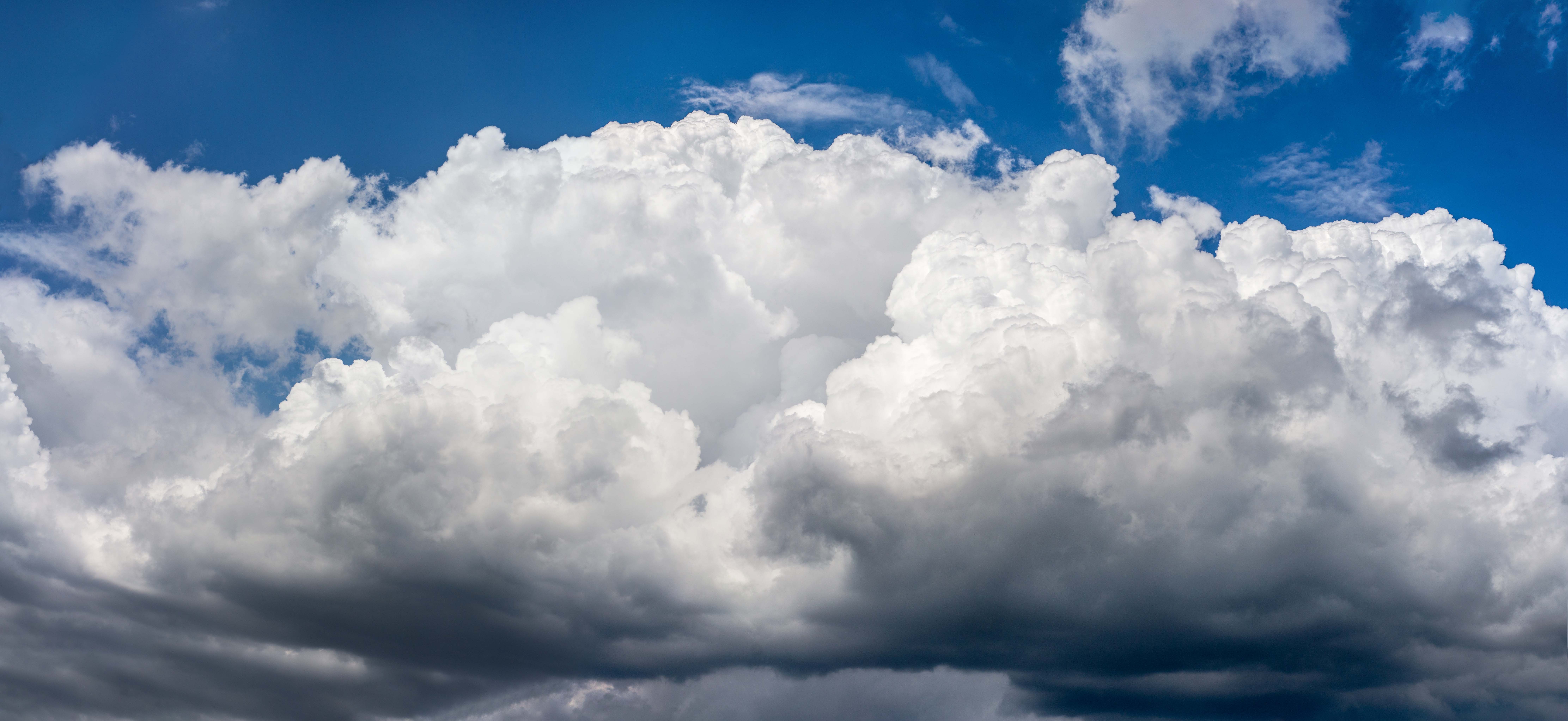 A collection of cumulus clouds before storm