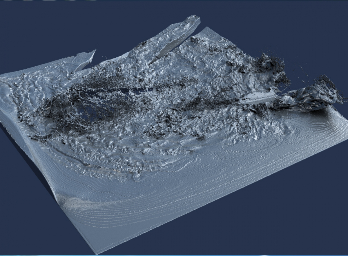 Water surface rendered with Nvidia GVDB Voxels