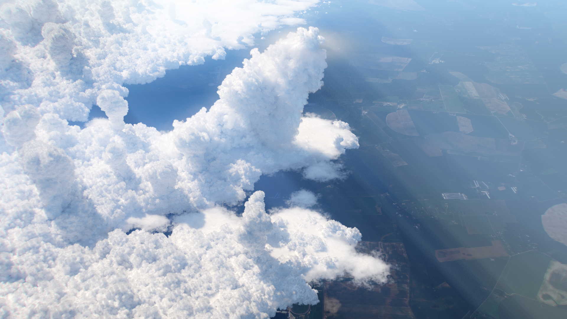 A common cloudscape that can be seen from a commercial airliner