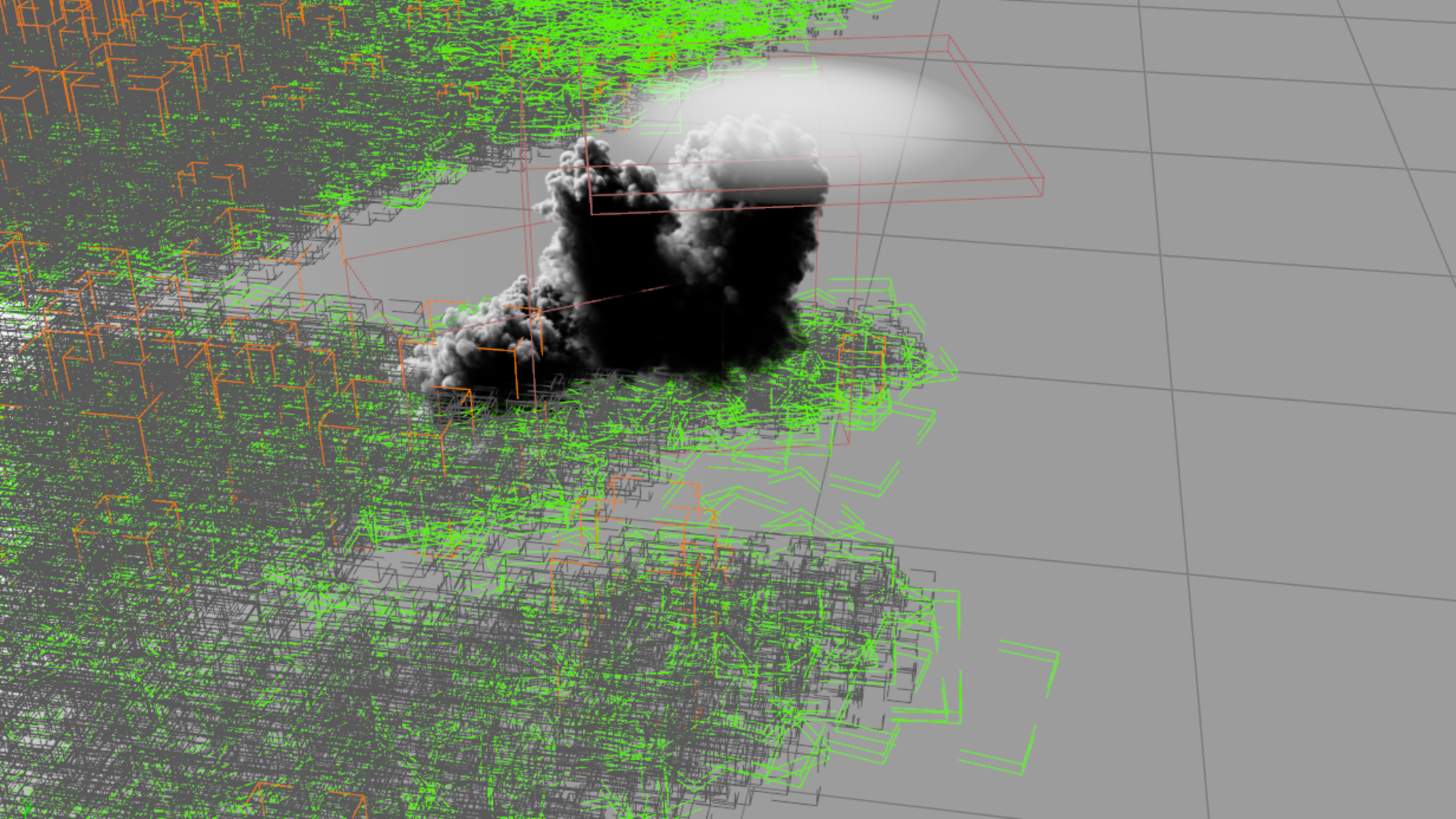 Houdini viewport of cloudscape