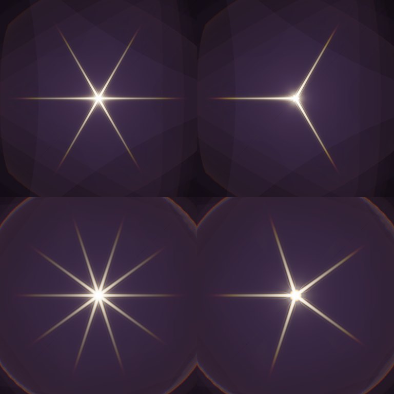 Starburst spikes with 3 and 5 blades